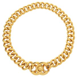 Chanel Vintage Choker Halskette aus goldfarbenem Metall