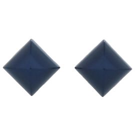 Hermès Boucles d'oreilles Hermes Medor réversibles en métal Navy Gold
