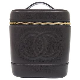 Bolsa Vanity Chanel em couro de bezerro granulado preto