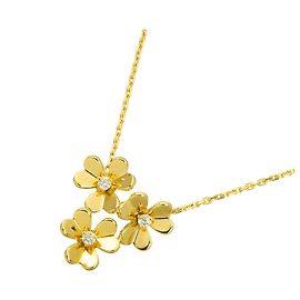 Van Cleef & Arpels Frivole Mini-Halskette 3 Blumen Diamanten