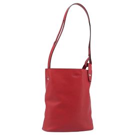 Borsa a tracolla LOEWE in pelle rossa argento Auth bs36952A