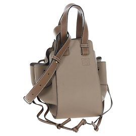 Bolsa de mão LOEWE Hammock Small em couro 2way Bege Tom Dourado Auth 200149V