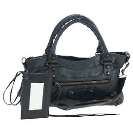 Borsa BALENCIAGA The First in pelle 2way Nera 103208 Auth yk20881M