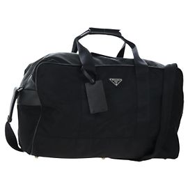 Borsa Boston PRADA Nylon 2way Nero Argento Auth 197909V