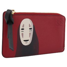 LOEWE x Studio Ghibli Spirited Away No-Face Card Case Leather Red Auth 167558M