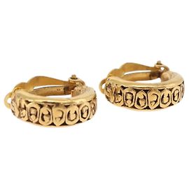 Pendientes CHANEL Metal Tono Dorado CC Auth 197925