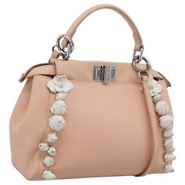Borsa a mano FENDI Mini Peek A Boo in pelle 2way Rosa Argento Auth ka6033V