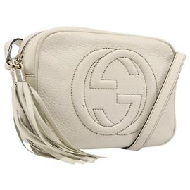 Borsa a tracolla GUCCI in pelle White Gold 308364 Auth 200987V
