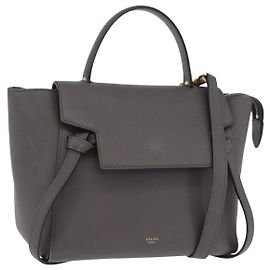 Céline CELINE Bolso Belt Bag Micro Piel 2 vías Gris Oro Auth 199385V