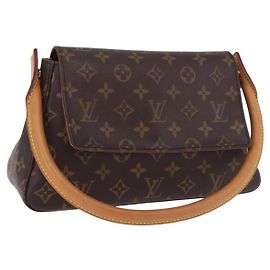 LOUIS VUITTON Bolsa de Ombro Mini Looping Monogram M51147 LV Auth 200350V