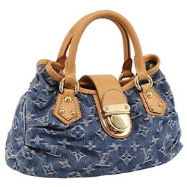 LOUIS VUITTON Monogram Denim Preity Hand Bag Blue M95020 LV Auth 200840SAV