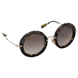 Occhiali da sole Miu Miu plastica Brown Auth 200100M
