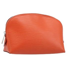 LOUIS VUITTON Epi Pochette Cosmetic PM Pouch Orange M40642 LV Auth 199373V