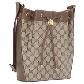 Borsa GUCCI GG Supreme Web Sherry Line PVC Beige Gold 72 02 034 Auth 198252