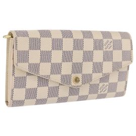LOUIS VUITTON Damier Azur Portefeuille Sarah Long Wallet N61735 LV Auth 198336V