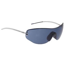 Occhiali da sole LOUIS VUITTON LV Cup 2000 Metal Blue Silver LV Auth BA15455V