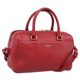 Borsa a mano SAINT LAURENT Baby Duffel in pelle 2way rossa oro Auth 199452V