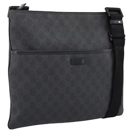 Borsa a tracolla GUCCI GG Supreme PVC Nero Argento 162904 Auth 202229A