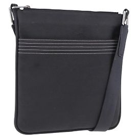 Borsa a tracolla LOEWE Anagram in pelle nera argento Auth ka5962