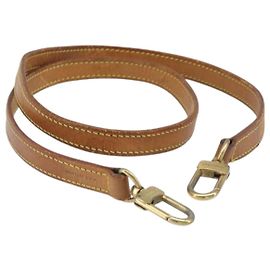 LOUIS VUITTON Nume leather Shoulder Strap Leather 39"" Beige LV Auth 199906