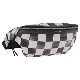 Borsello da vita SAINT LAURENT Tela rivestita White Black Auth bs36944