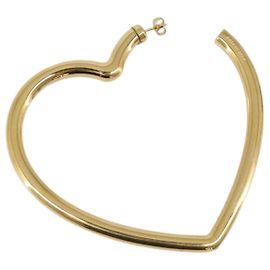 BALENCIAGA Orecchini Heart Pierce Metal Gold Tone Auth bs36916