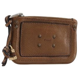 Chloé Monedero Chloe Paddington de cuero marrón plata oro auténtico hk4038