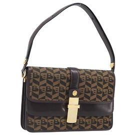 Borsa a tracolla BALLY Canvas Gold Brown Auth 199922A
