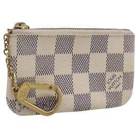 LOUIS VUITTON Damier Azur Pochette Cles Coin Purse N62659 LV Auth 167583