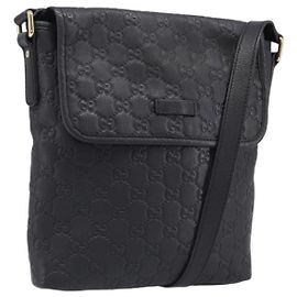Borsa a tracolla GUCCI GG Canvas Guccissima in pelle nera e oro Auth hk4122