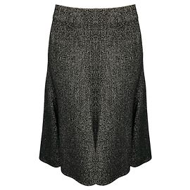 Céline Celine Ausgestellter Rock aus Wolltweed in Schwarz / Weiß