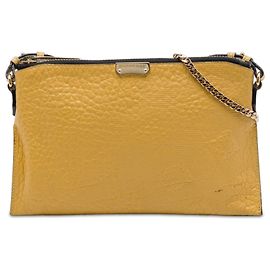Borsa a tracolla Peyton in pelle goffrata Yellow Burberry Grain Check