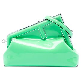 Borsa a tracolla Fendi First in vernice verde, misura midi