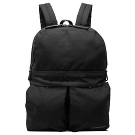 Mochila de nailon con adornos de cuero Burberry negra