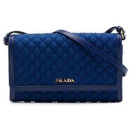 Prada Impuntu Tessuto Crossbody-Tasche in Blau mit Portemonnaie und Riemen
