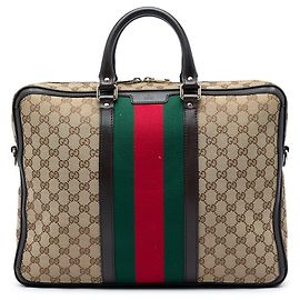 Gucci GG Canvas Web Aktentasche Beige