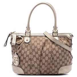 Borsa Satchel Gucci GG Canvas Sukey Oro