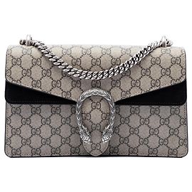 Beige Gucci Medium GG Supreme Dionysus Shoulder Bag