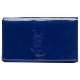 Clutch Blue Saint Laurent Patent Belle Du Jour