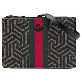 Borsa a tracolla Gucci GG Supreme Caleido Web Bee beige