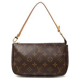 Louis Vuitton Monogram Pochette Accessoires Schultertasche Braun