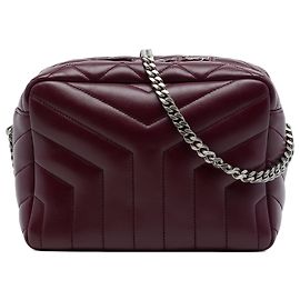 mala Bowling LouLou Small em pele de vitelo matelassada vermelha Saint Laurent