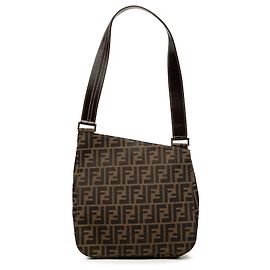 Fendi Zucca Canvas Schultertasche Braun