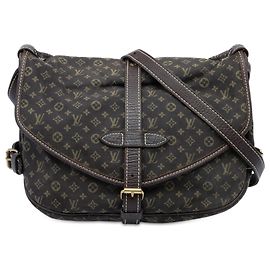 Borsa a tracolla Louis Vuitton Monogram Mini Lin Saumur 30 Marrone