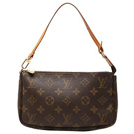 Louis Vuitton Monogram Pochette Accessoires Schultertasche Braun