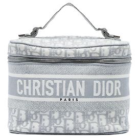 Necessaire Diortravel in tela Dior Oblique grigia