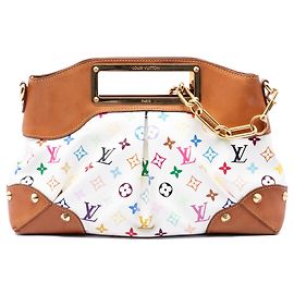 Bolsa Satchel Judy MM Louis Vuitton Monogram Multicolore Branca