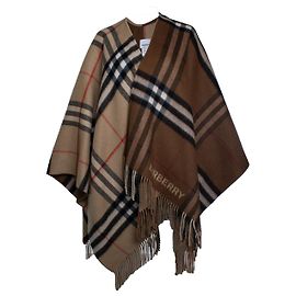 Burberry, Kaschmir-Poncho mit Karomuster