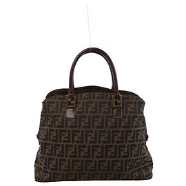 Borsa a tracolla Fendi ZUCCa in tela e pelle Marrone