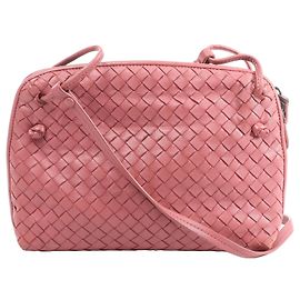 Borsa a tracolla Bottega Veneta Nodini in pelle Intrecciato Rosa